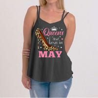 Queens are Born in May Funny May Birthday Women's Strappy Tank