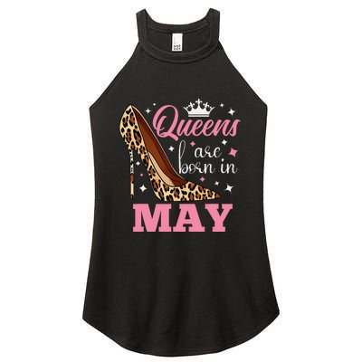 Queens are Born in May Funny May Birthday Women's Perfect Tri Rocker Tank