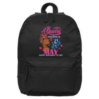 Queens Are Born In May Gift Funny May Birthday wo 16 in Basic Backpack