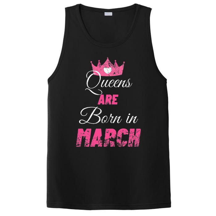 Queens Are Born In March Distressed Birthday Gift PosiCharge Competitor Tank