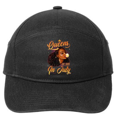Queen Are Born In July Cancer Leo Black Women Birthday 7-Panel Snapback Hat