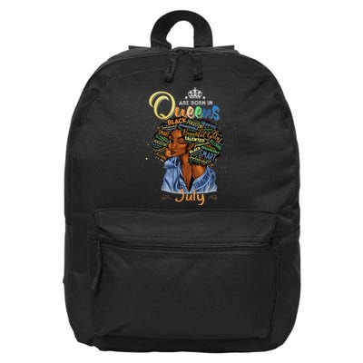 Queens Are Born In July Black Cancer Leo Birthday Gift 16 in Basic Backpack
