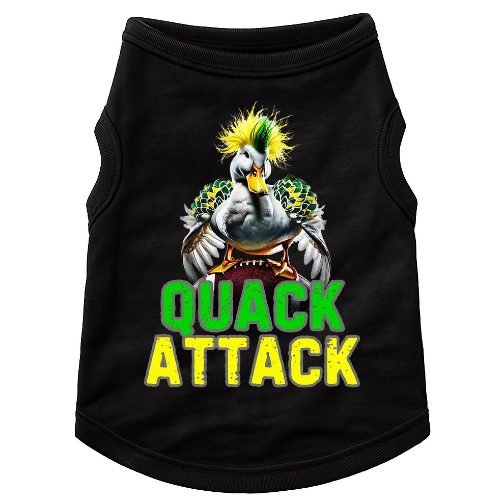 Quack Attack By Angry White Green And Yellow Duck Doggie Tank
