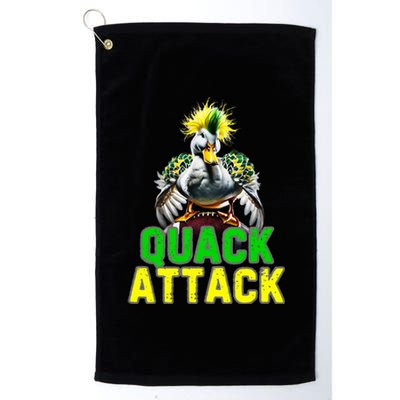 Quack Attack By Angry White Green And Yellow Duck Platinum Collection Golf Towel