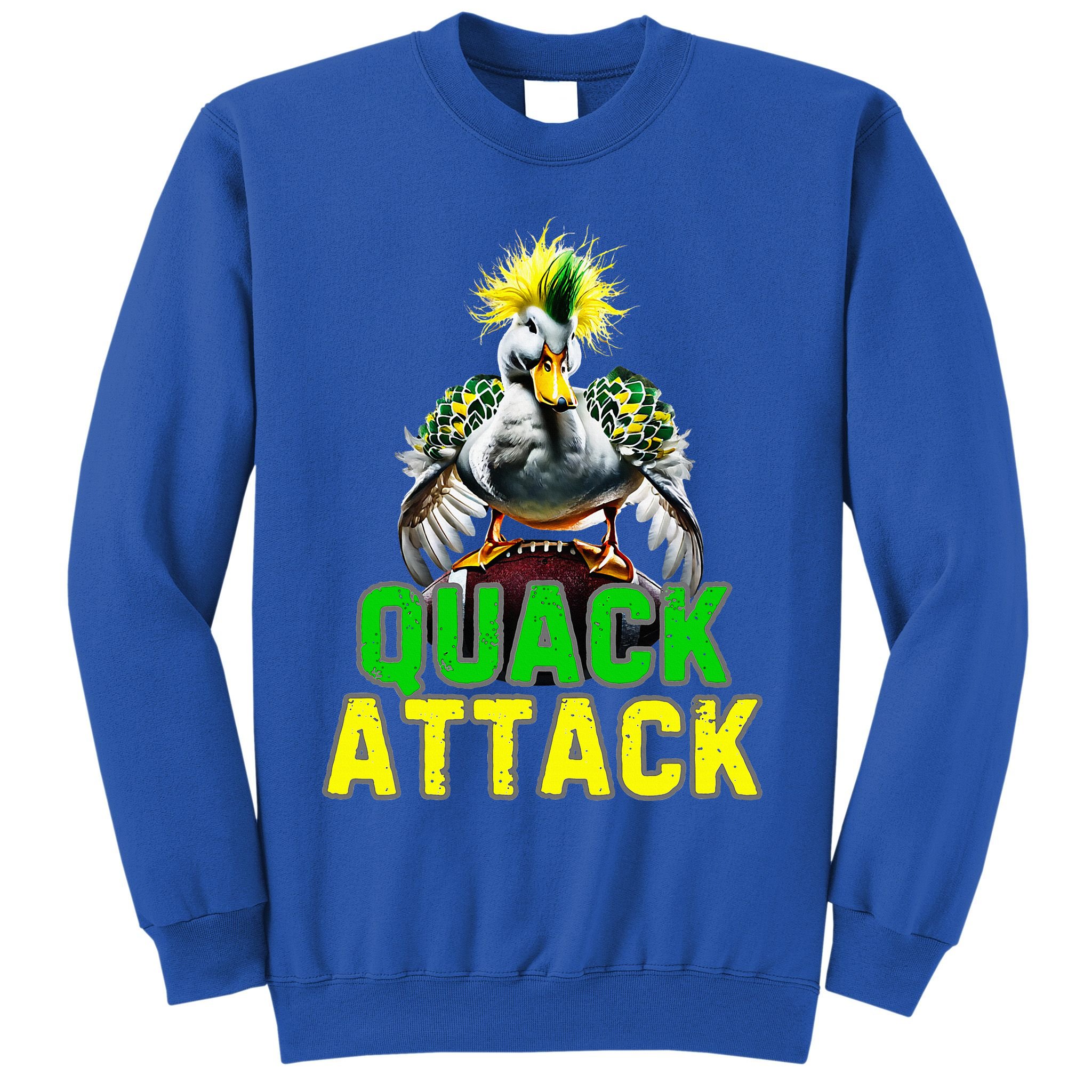 Quack Attack By Angry White Green And Yellow Duck Sweatshirt