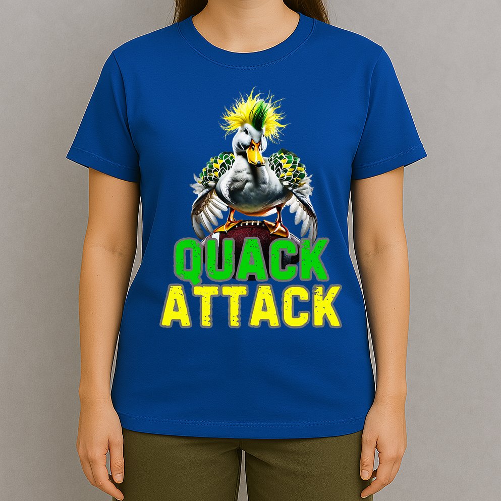 Quack Attack By Angry White Green And Yellow Duck T-Shirt