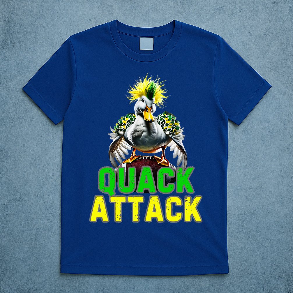 Quack Attack By Angry White Green And Yellow Duck T-Shirt