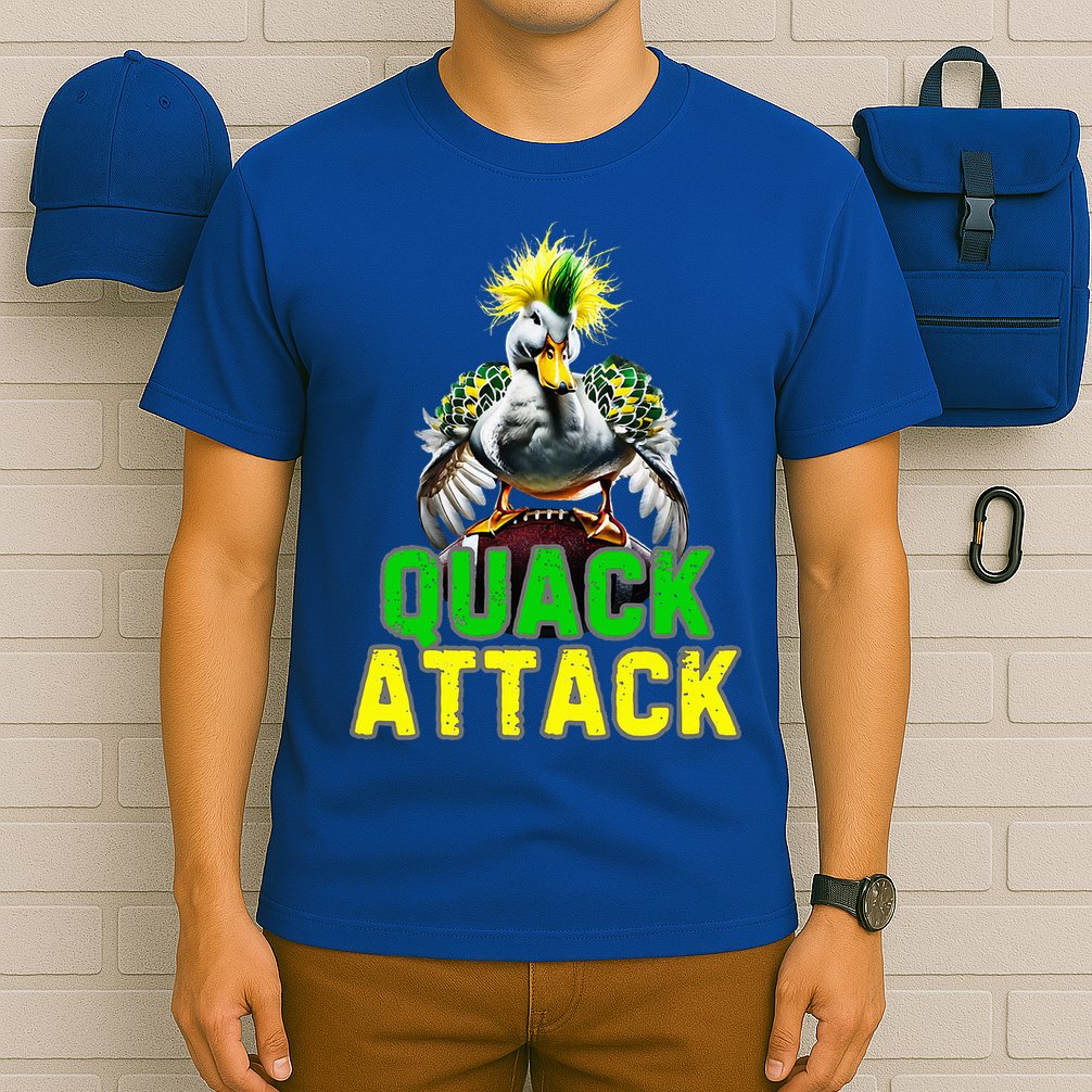 Quack Attack By Angry White Green And Yellow Duck T-Shirt