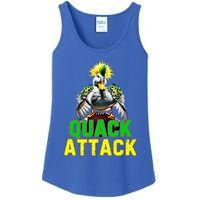 Quack Attack By Angry White Green And Yellow Duck Ladies Essential Tank