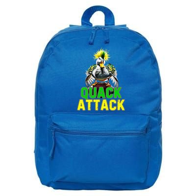 Quack Attack By Angry White Green And Yellow Duck 16 in Basic Backpack