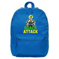 Quack Attack By Angry White Green And Yellow Duck 16 in Basic Backpack