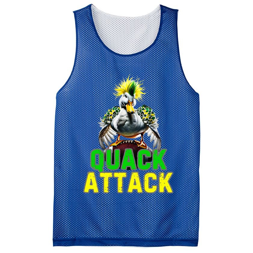 Quack Attack By Angry White Green And Yellow Duck Mesh Reversible Basketball Jersey Tank
