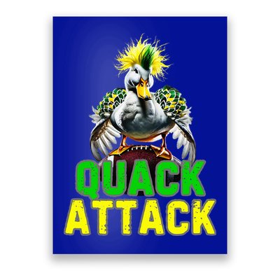 Quack Attack By Angry White Green And Yellow Duck Poster