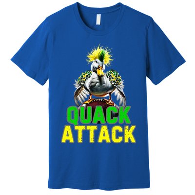 Quack Attack By Angry White Green And Yellow Duck Premium T-Shirt