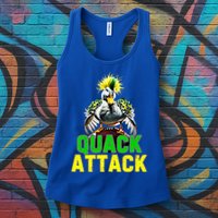 Quack Attack By Angry White Green And Yellow Duck Womens Tank Top