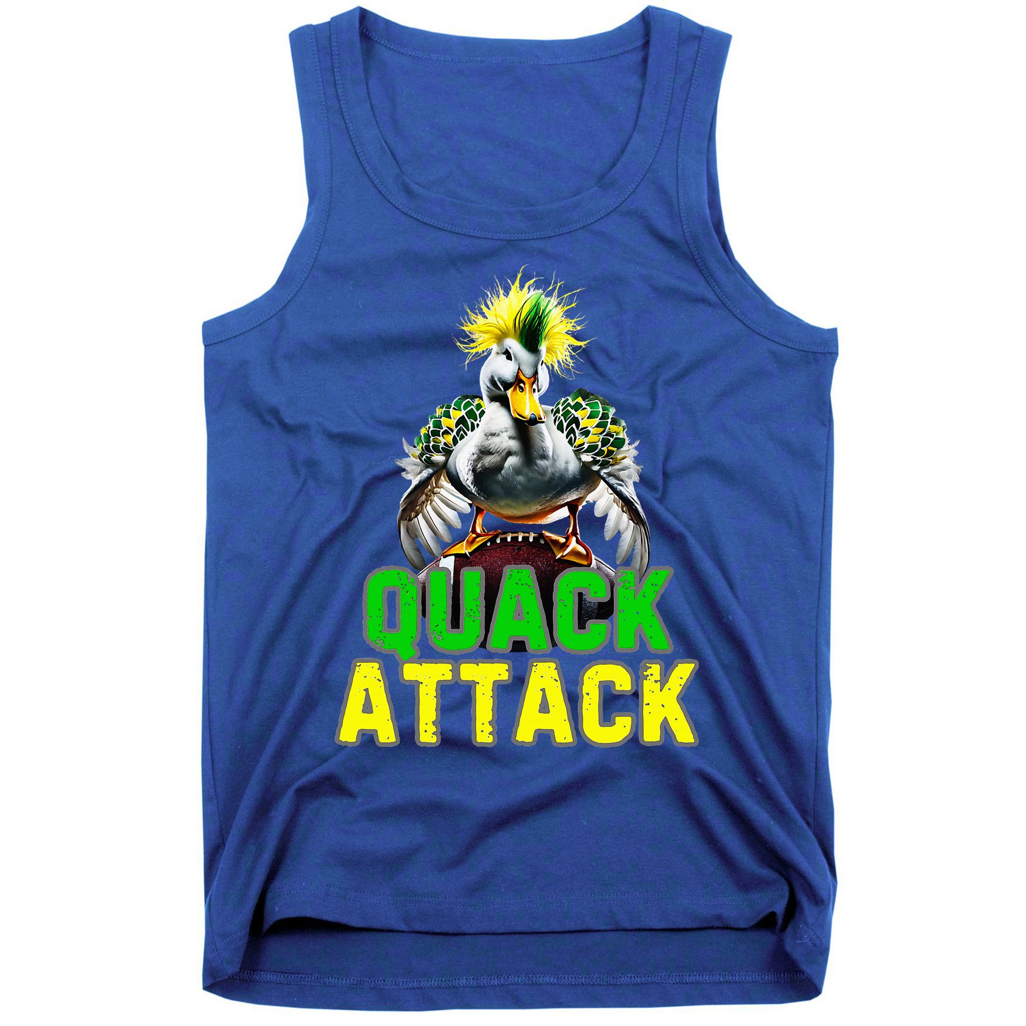 Quack Attack By Angry White Green And Yellow Duck Tank Top