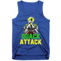 Quack Attack By Angry White Green And Yellow Duck Tank Top