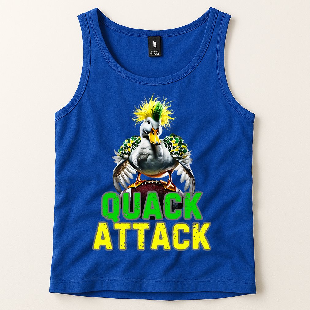 Quack Attack By Angry White Green And Yellow Duck Tank Top
