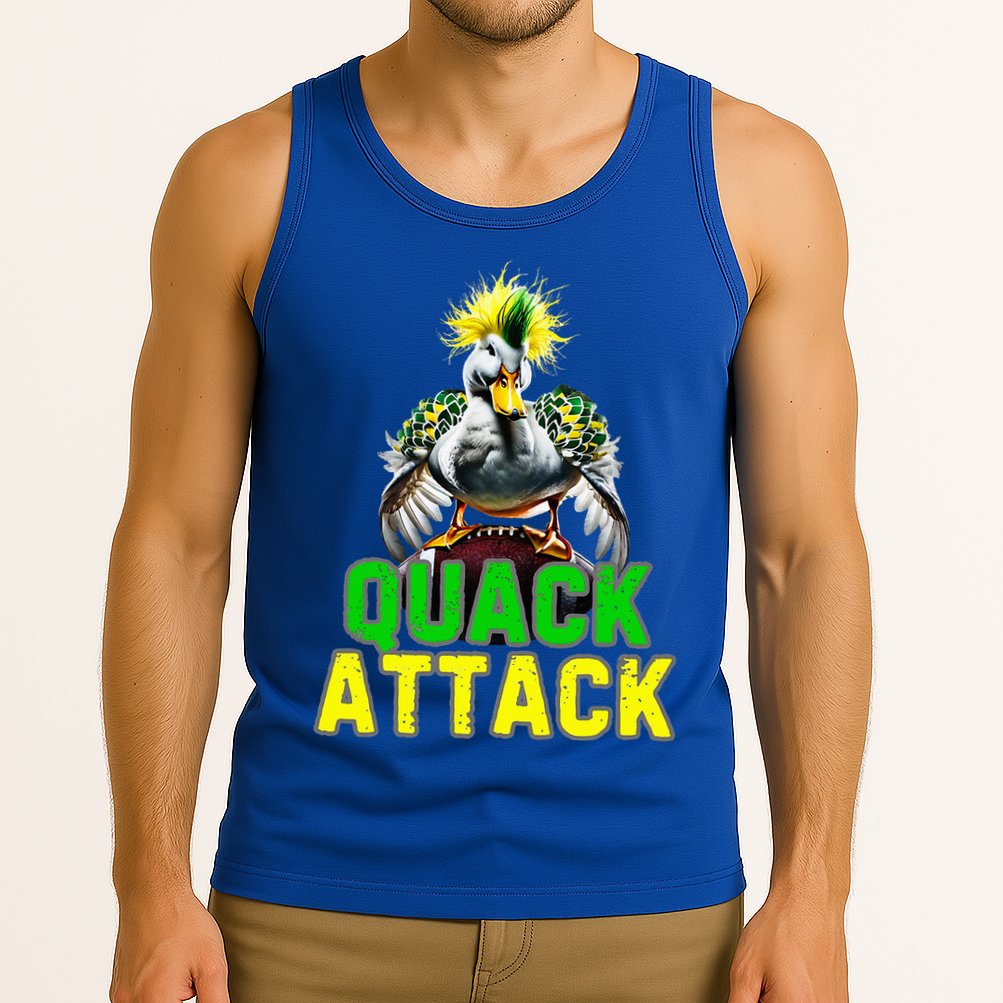 Quack Attack By Angry White Green And Yellow Duck Tank Top