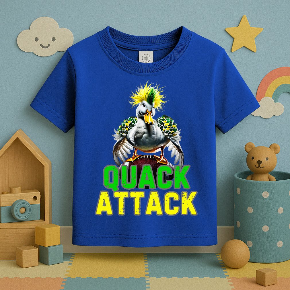 Quack Attack By Angry White Green And Yellow Duck Toddler T-Shirt