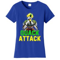 Quack Attack By Angry White Green And Yellow Duck Women's T-Shirt