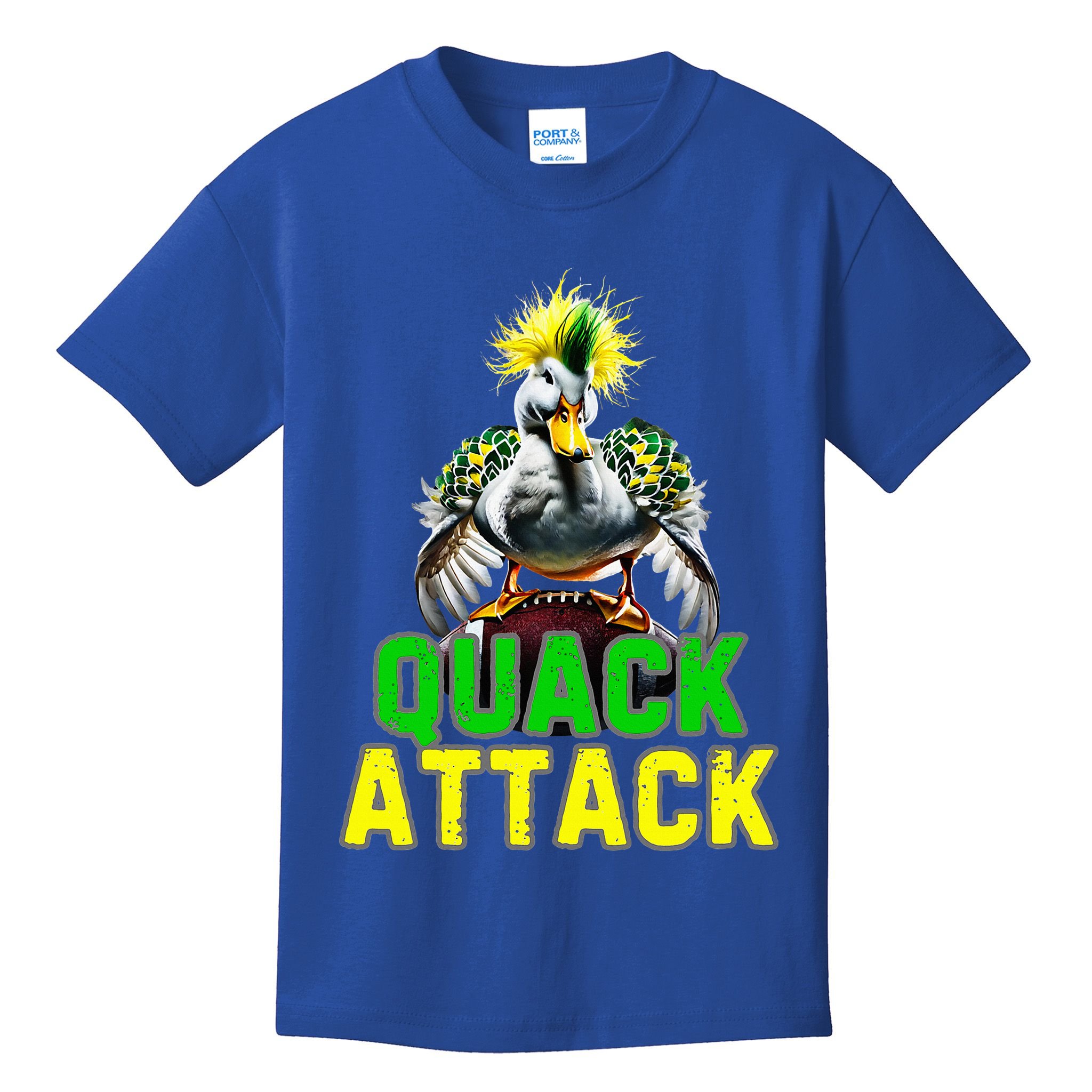 Quack Attack By Angry White Green And Yellow Duck Kids T-Shirt