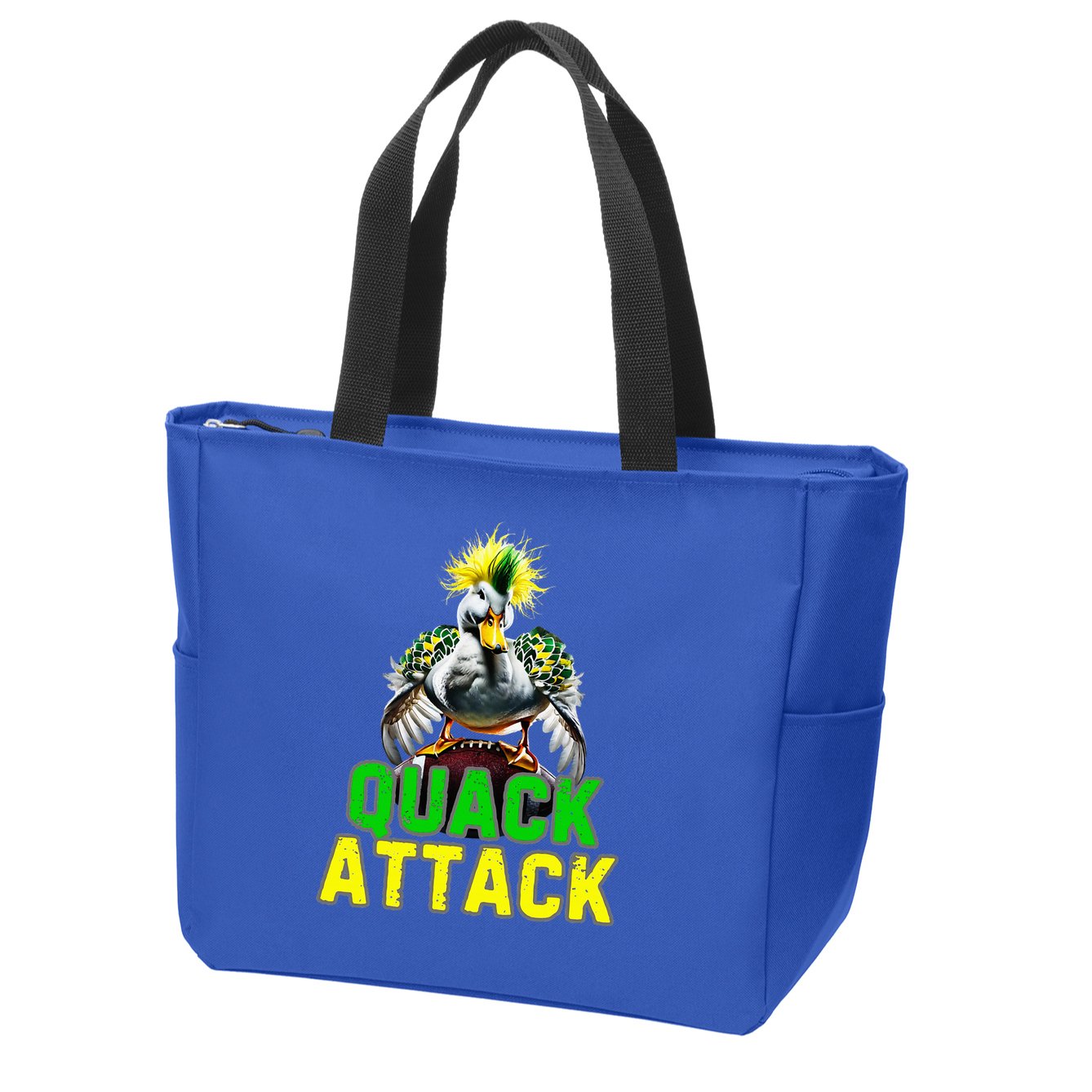 Quack Attack By Angry White Green And Yellow Duck Zip Tote Bag