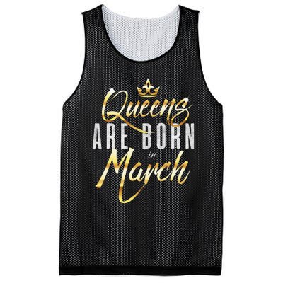 Queens Are Born In March Birthday Gift Wo Mesh Reversible Basketball Jersey Tank