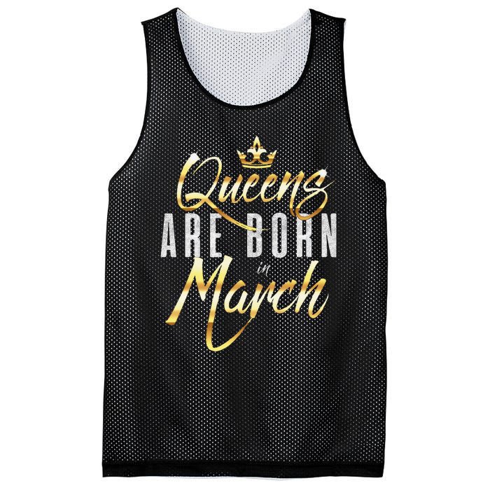 Queens Are Born In March Birthday Gift Wo Mesh Reversible Basketball Jersey Tank