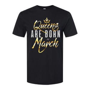 Queens Are Born In March Birthday Gift Wo Softstyle® CVC T-Shirt