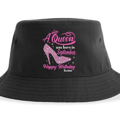 Queens Are Born In September Gift Funny September Birthday Sustainable Bucket Hat