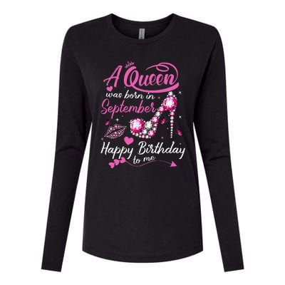 Queens Are Born In September Gift September Birthday Womens Cotton Relaxed Long Sleeve T-Shirt