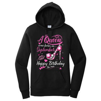 Queens Are Born In September Gift September Birthday Women's Pullover Hoodie