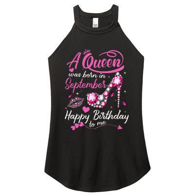 Queens Are Born In September Gift September Birthday Women’s Perfect Tri Rocker Tank