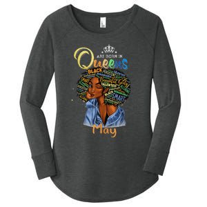 Queens Are Born In May Black Taurus Gemini Women's Perfect Tri Tunic Long Sleeve Shirt