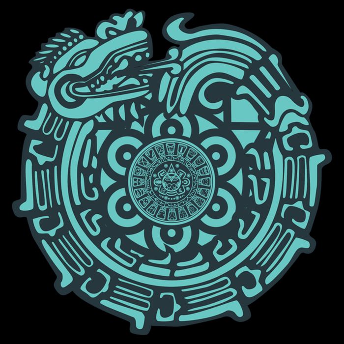 Quetzalcoatl Aztec Dragon God Stripe Pom Pom Beanie