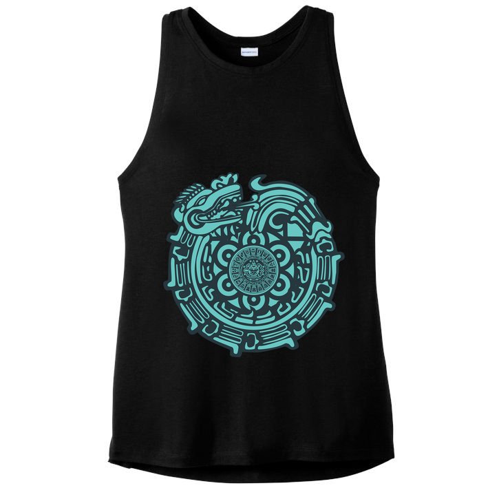 Quetzalcoatl Aztec Dragon God Ladies PosiCharge Tri-Blend Wicking Tank