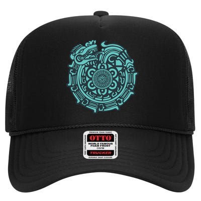 Quetzalcoatl Aztec Dragon God High Crown Mesh Back Trucker Hat