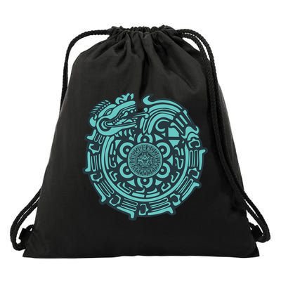 Quetzalcoatl Aztec Dragon God Drawstring Bag