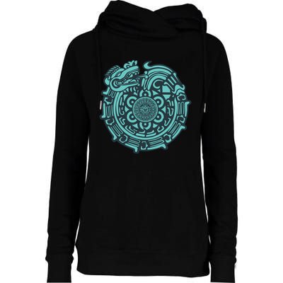 Quetzalcoatl Aztec Dragon God Womens Funnel Neck Pullover Hood