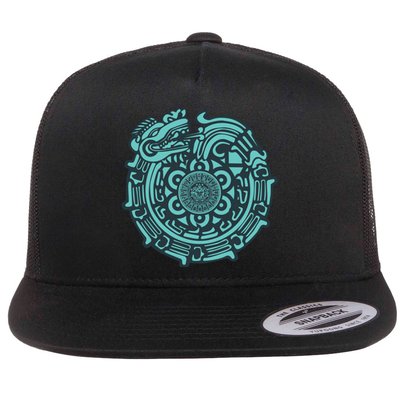 Quetzalcoatl Aztec Dragon God Flat Bill Trucker Hat