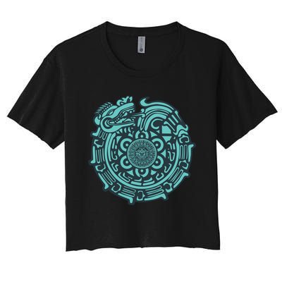 Quetzalcoatl Aztec Dragon God Women's Crop Top Tee