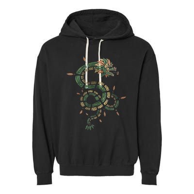 Quetzalcoatl Aztec Feathered Serpent Mayan Inca Toltec Garment-Dyed Fleece Hoodie
