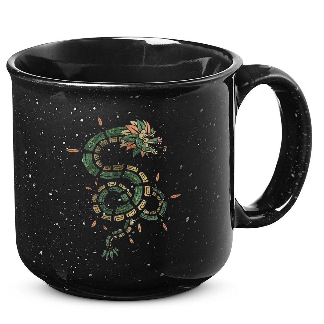 Quetzalcoatl Aztec Feathered Serpent Mayan Inca Toltec 15oz Campfire Ceramic Mug