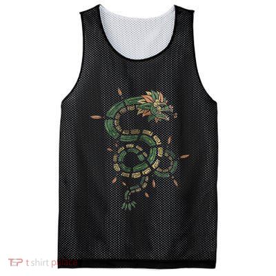 Quetzalcoatl Aztec Feathered Serpent Mayan Inca Toltec Mesh Reversible Basketball Jersey Tank