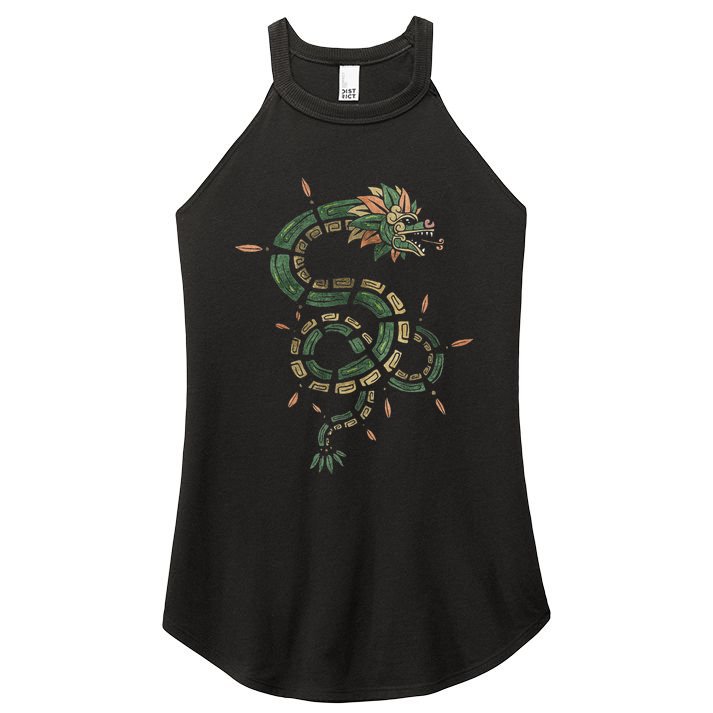 Quetzalcoatl Aztec Feathered Serpent Mayan Inca Toltec Women's Perfect Tri Rocker Tank