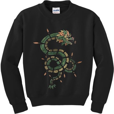 Quetzalcoatl Aztec Feathered Serpent Mayan Inca Toltec Kids Sweatshirt