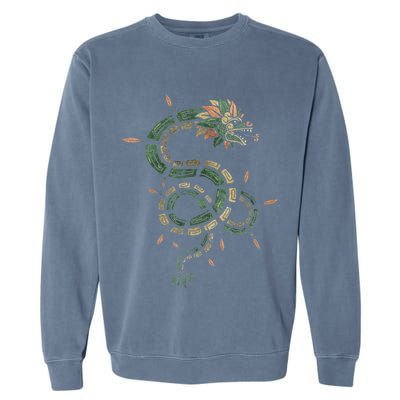 Quetzalcoatl Aztec Feathered Serpent Mayan Inca Toltec Garment-Dyed Sweatshirt
