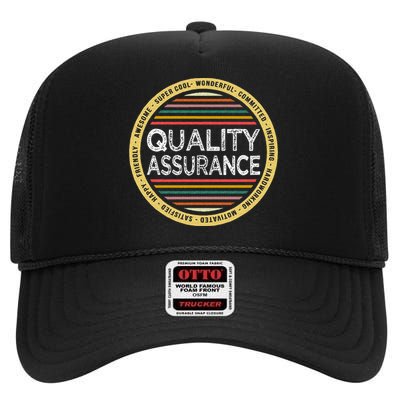 Quality Assurance Funny Profession Birthday High Crown Mesh Back Trucker Hat