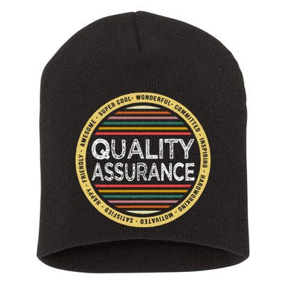 Quality Assurance Funny Profession Birthday Short Acrylic Beanie